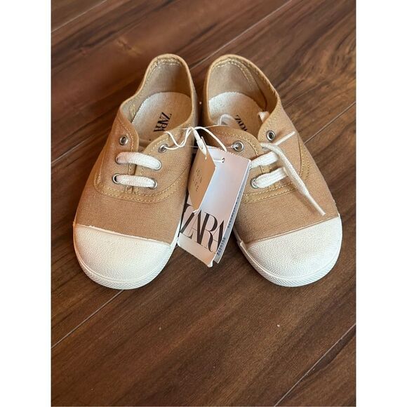 Zara sandy brown canvas sneaker size 9 - Picture 1 of 5